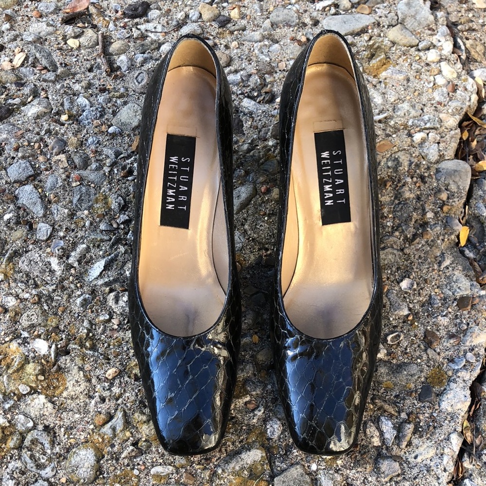 Stuart Weitzman Vintage Black Python Embossed Bla… - image 2